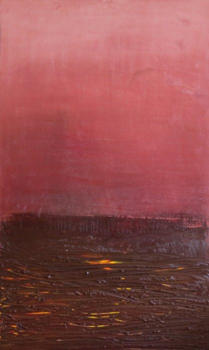 Traces I, 2017, huile sur toile, 97 x 162 cm. 