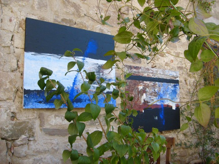 Sans titre, 2012, acrylique sur toile et pigments, 150 x 100 cm.