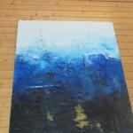 Le grand bleu du triptyque aux renards, 2012, acrylique et huile de lin sur toile, 130 x 195 cm. 