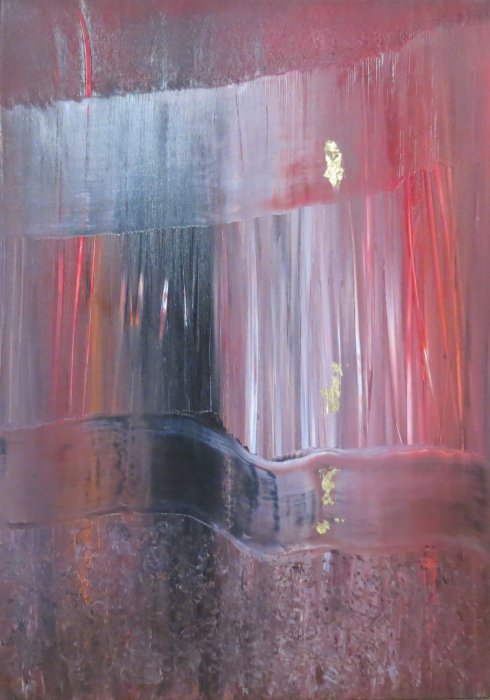 30 mai 2, 2024, huile et feuille d'or, 50 x 70 cm.