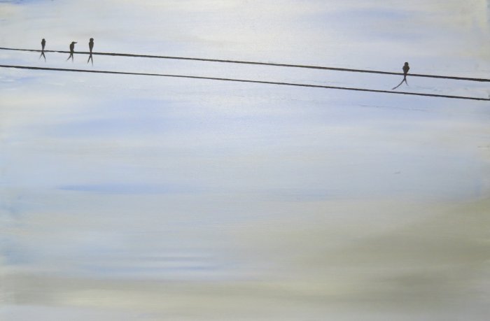 Hirondini, 2024, acrylique, 70 x 50 cm.