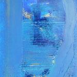 Puiser le Bleu 26, 2025, acrylique et pigment, 50 x 70 cm.