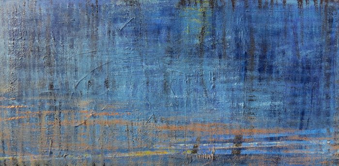 Puiser le Bleu 35, 2025, acrylique, 197 x 95 cm.